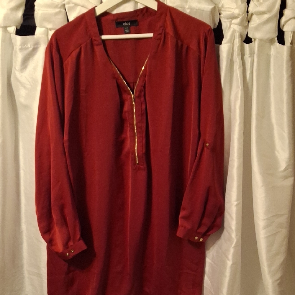 Ellos Deep Red Shirt Dress 22/24